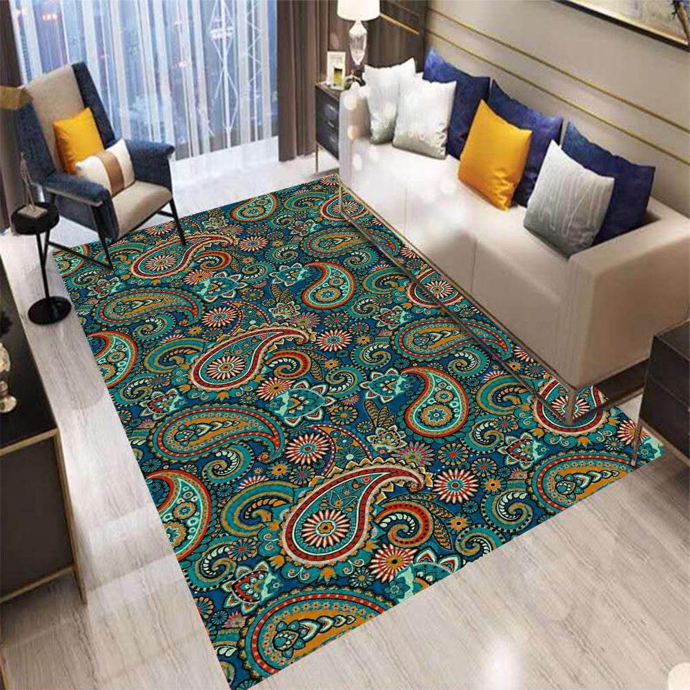  Retro Bohemian Style Flowers Carpet Living Room Sofa Bedroom Kitchen Entrance Door Mat Non-Slip Luxury Home Decor Rug
