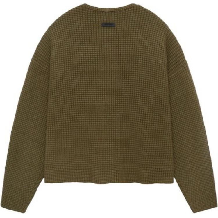 Fear of God Essentials Heavy Waffle Cardigan Military Men Tops Green 192BT246205F
