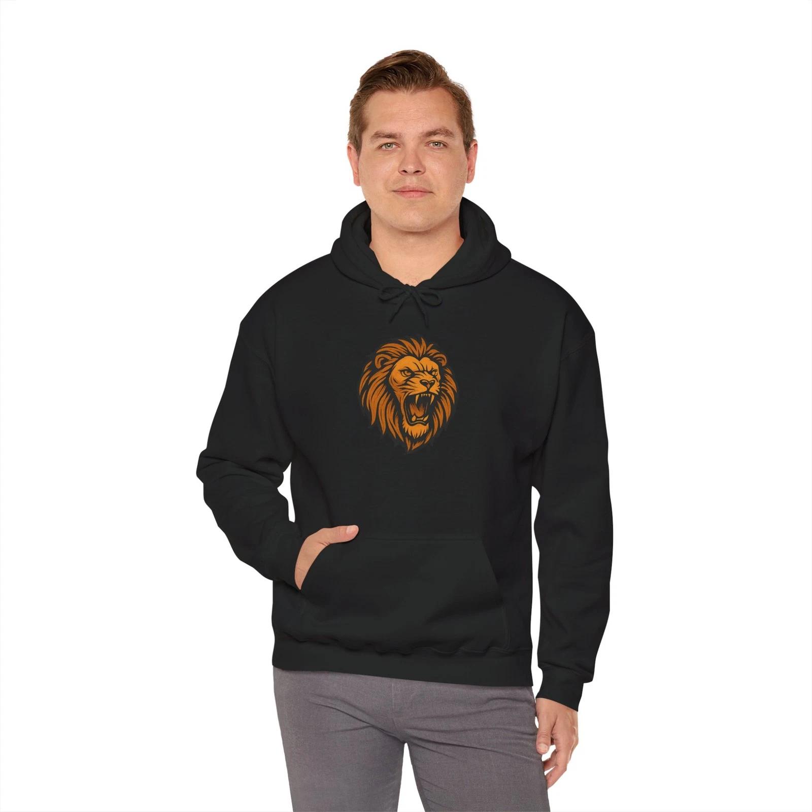 

Lion Mens Hoodie Animal Print Cool Streetwear Style XL