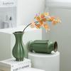 Nordic Ceramic Minimalist Retro Green Vase Ornaments, Home Dining Table, Living Room Decorationss Accessories, Floral Organ, 1Pc