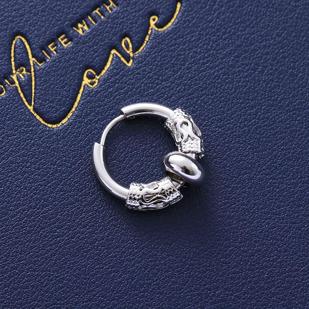 Trendy Punk Female Men Stainless steel Dragon Earring Male Hoop Earring Fashion Jewelry Ear Buckle