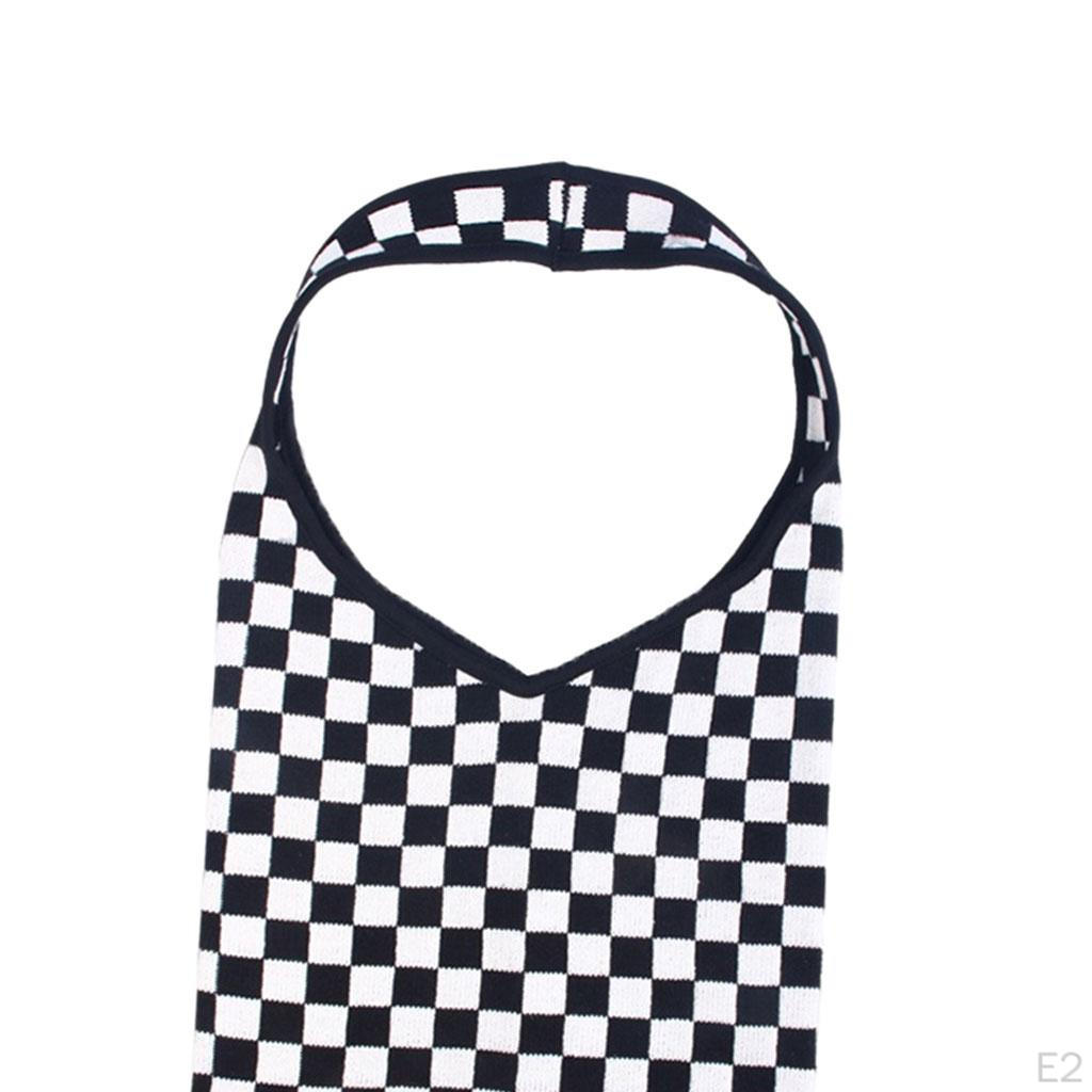 Casual Tote Shopping Bag Large Capacity Chic Checkerboard Pattern Women Knitted Shoulder Handbag