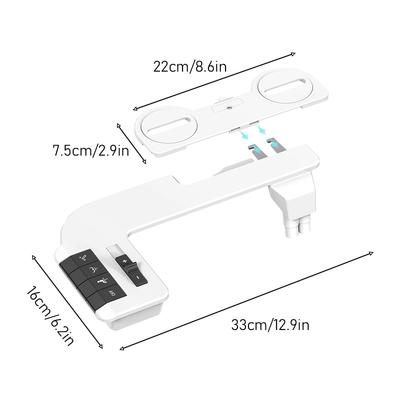 Bidet Attachment,Ultra Thin Design, Non-Electric Cold Water Bidet Toilet Seat Attachment,Retractable Self-Cleaning Dual Nozzles
