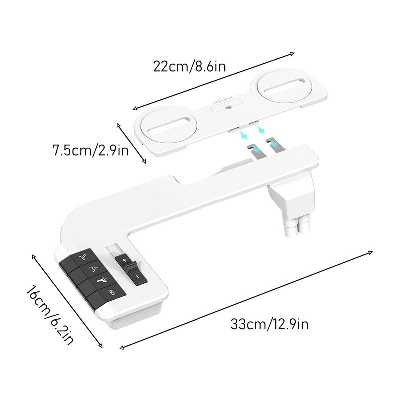 Bidet Attachment,Ultra Thin Design, Non-Electric Cold Water Bidet Toilet Seat Attachment,Retractable Self-Cleaning Dual Nozzles