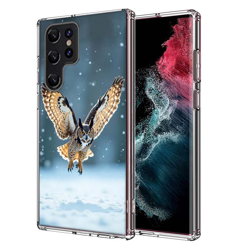 Owl in Winter Capa Phone Case For Samsung S26 Ultra S25 Edge Galaxy S23 S21 S20 S24 FE S22 S10 Plus Cover Clear TPU Shell Coque