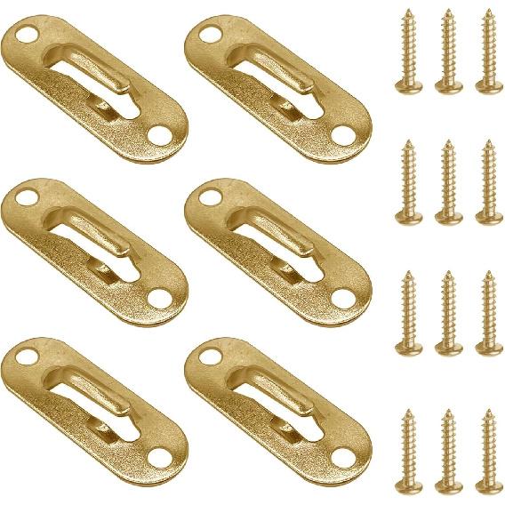 Curtain Rod Bracket,Curtain Rod Holder with Screw Pack (for 5/16"Curtain Rod), 4PCS,Gold