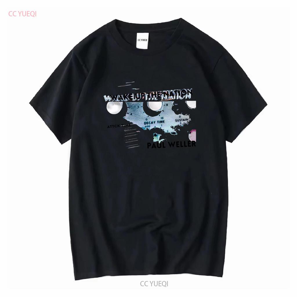 PAUL WELLER WAKE UP THE NATION WHITE T SHIRT NEW OFFICIAL MOD JAM STYLE COUNCIL long or short sleeves vintage Washed Stretched
