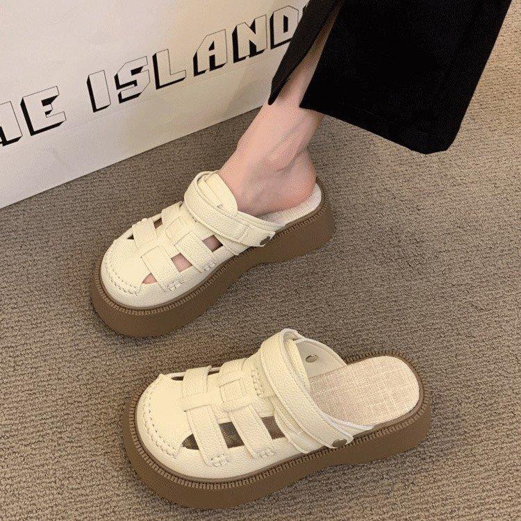 Roman Cool Slippers Summer New Hollow Casual Retro Two Wear Platform Beach Sandals