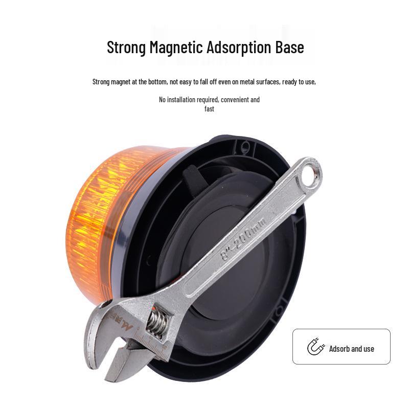 LED Magnetic Strobe Warning Light for Vehicles - Yellow Roof Signal Light for Cars, Trucks, and Forklifts