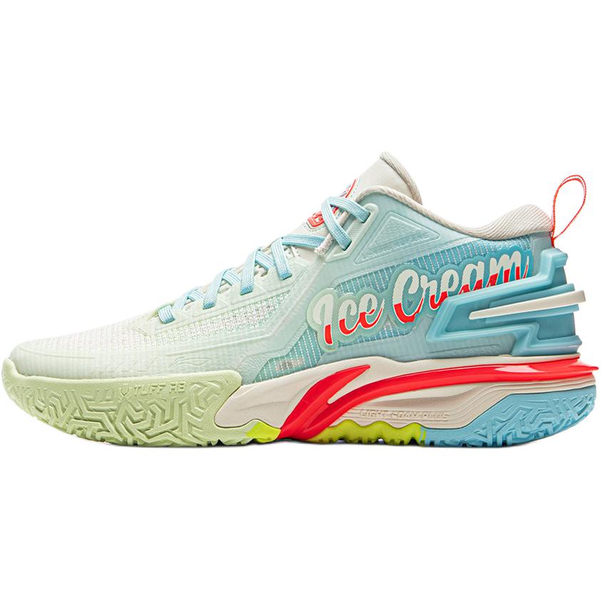 Li Ning Kids Versatile Comfortable Non-Slip Support Low-Top Basketball Shoes Kids sneaker White Blue YKBV026-9