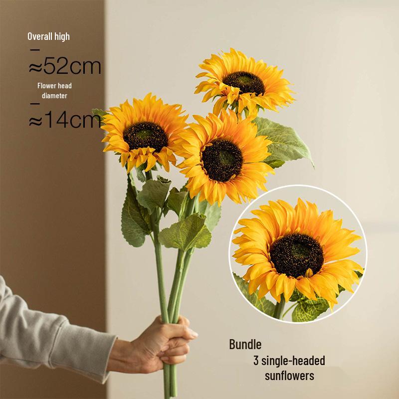 Sunflower Silk Flower Arrangement: Artificial Dried Flowers for Living Room, Dining Table, and Photo Props