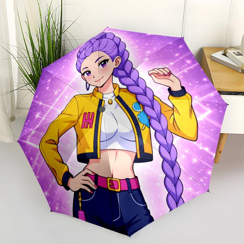 Huntrx: Future Heroes Outdoor Automatic Umbrella Sturdy 8-Rib Shaft Foldable Design All-Season Travel Stylish Accessory Spiritual Gift