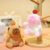 Soft Fabric Capybaras Plush Keychain with Music Box Cartoon Animal Character Backpack Charm Unique Accessory for Bag
