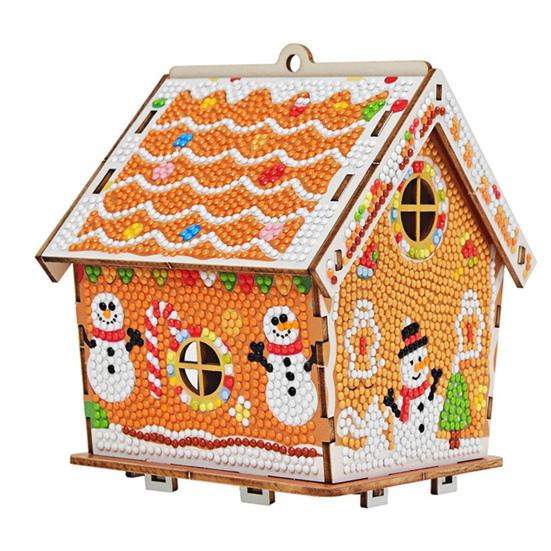 

Украшение для рождественской елки Пряничный домик Деревянный набор-пазл Сделай сам Семейное праздничное украшение для елки Домашний декор A