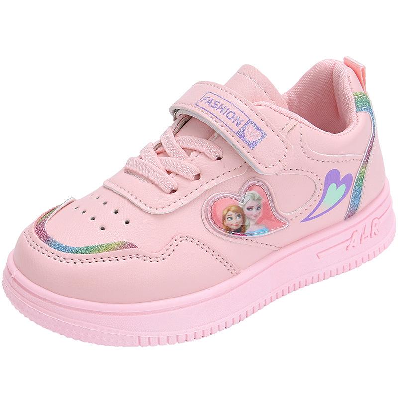 Children's leather panel shoes 2021 autumn new girls' leisure middle-aged children's boys' board shoes soft-soled white shoes women