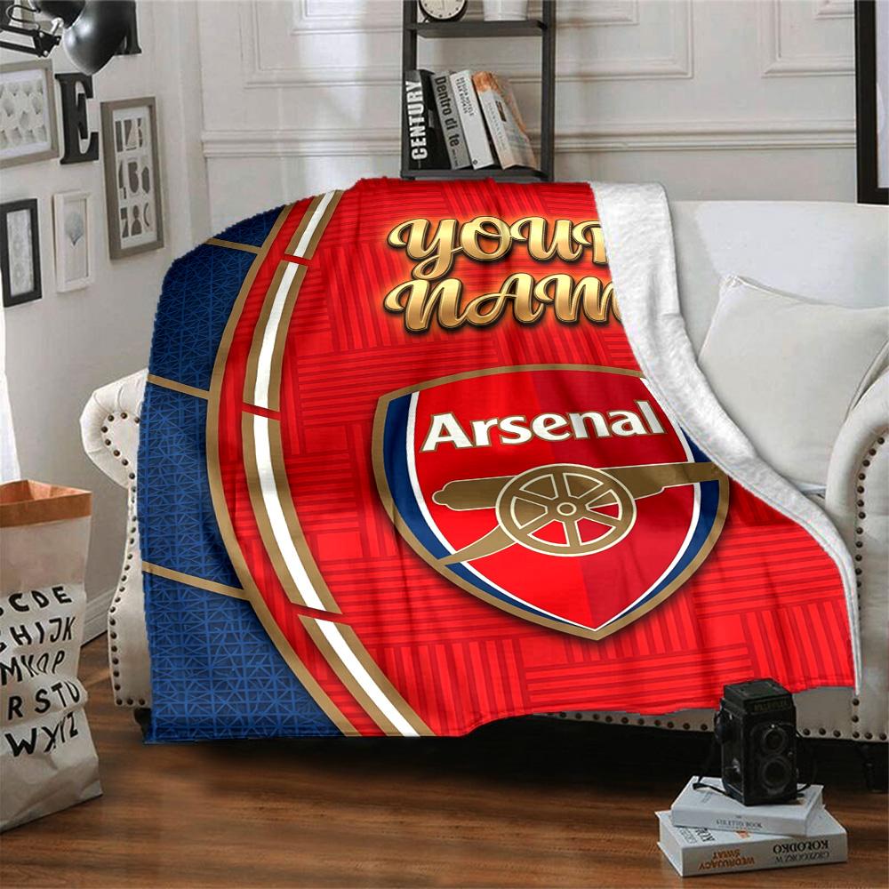 1pc Personalized Name A-Arsenal Blanket, Gift, for Men and Women, Soft Blanket, Good for Sofa Bed Couch Travel, Lightweight Flannel Blanket