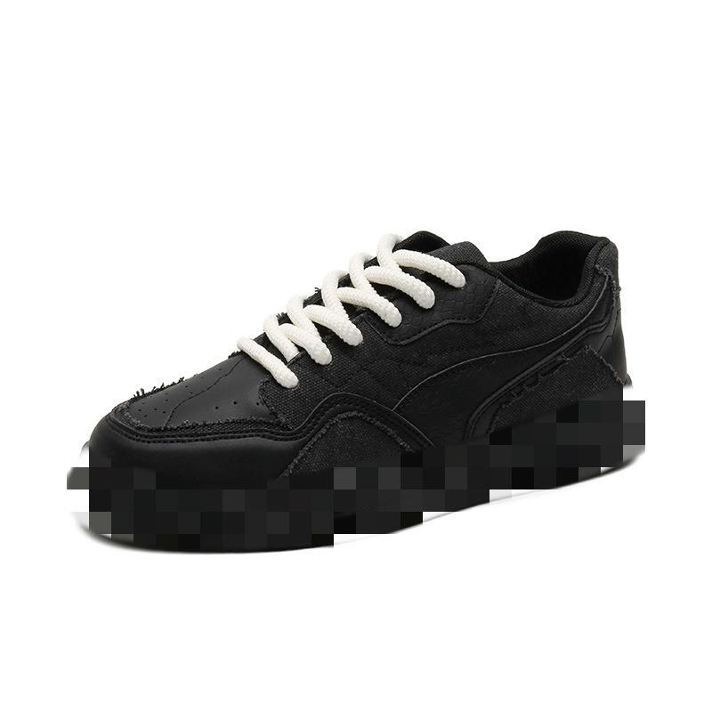 New Platform Men's Shoes Autumn Versatile Casual Sports Low-top Board Shoes Student Height Increase Black Soft Sole Wear-resistant Tide Shoes
