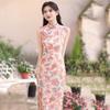 Pink Sleeveless National Style New Chinese Daily Suzhou Long Cheongsam Improved Young 1011 New Women's High Sense