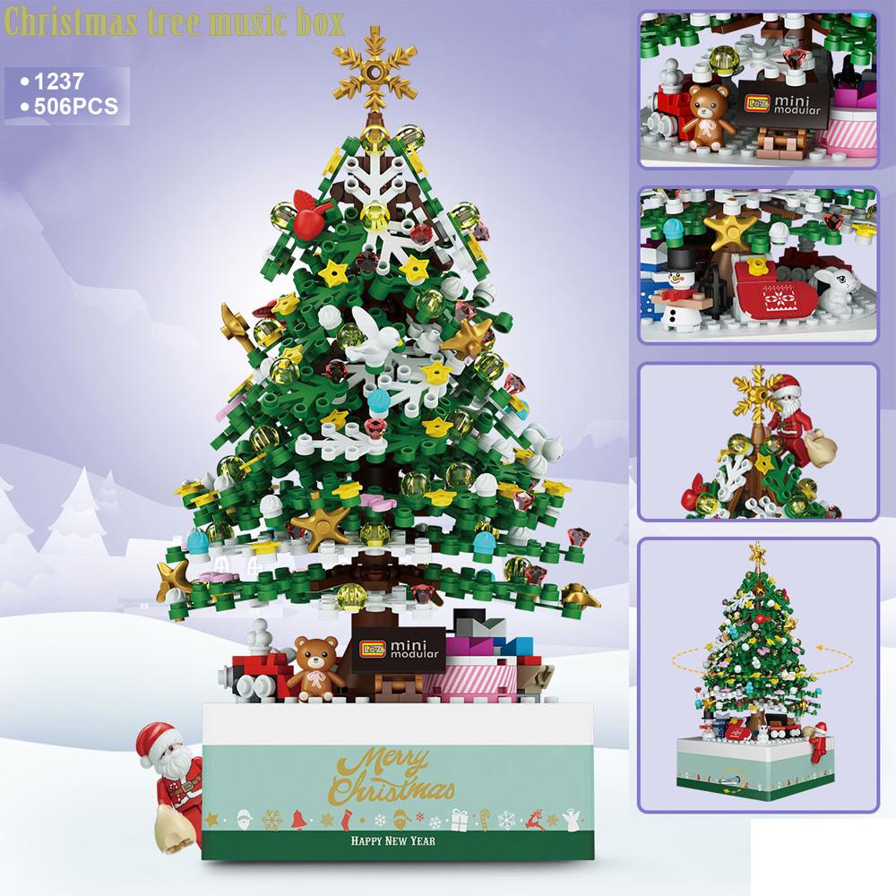 Buy 506PCS Mini Rotating Music Box Christmas Tree Building Blocks DIY ...