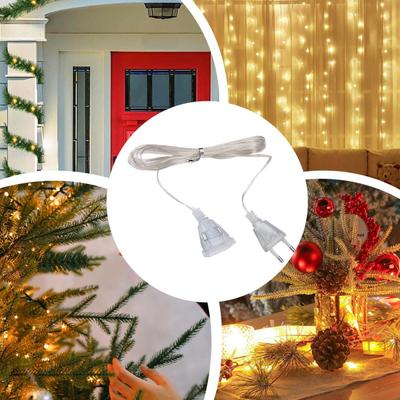 Câble d'extension à fiche de 3 mètres Câble d'extension portable pour guirlande lumineuse Cordon d'alimentation d'extension pour guirlande lumineuse LED Lumières de Noël