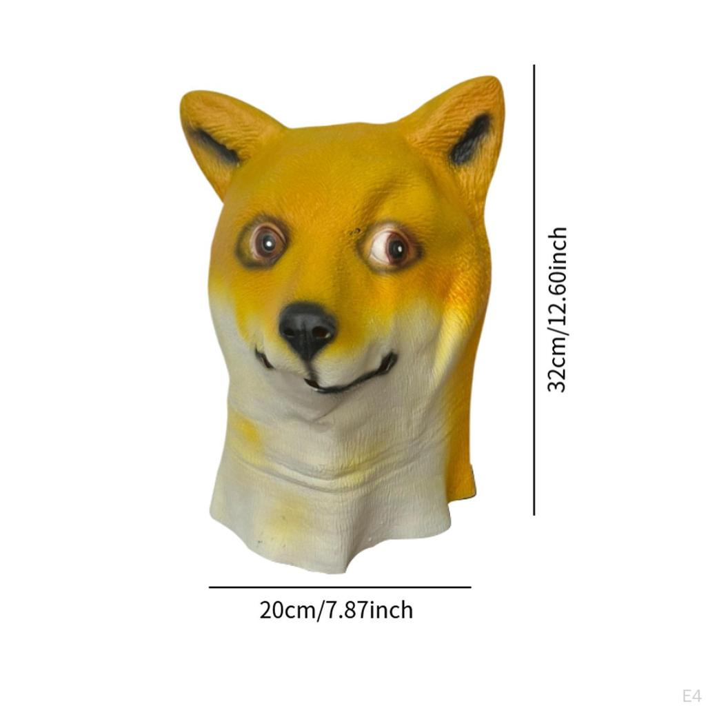 Dog Costume Mask Head Mask, Novel Halloween Costume, Party Latex Animal for