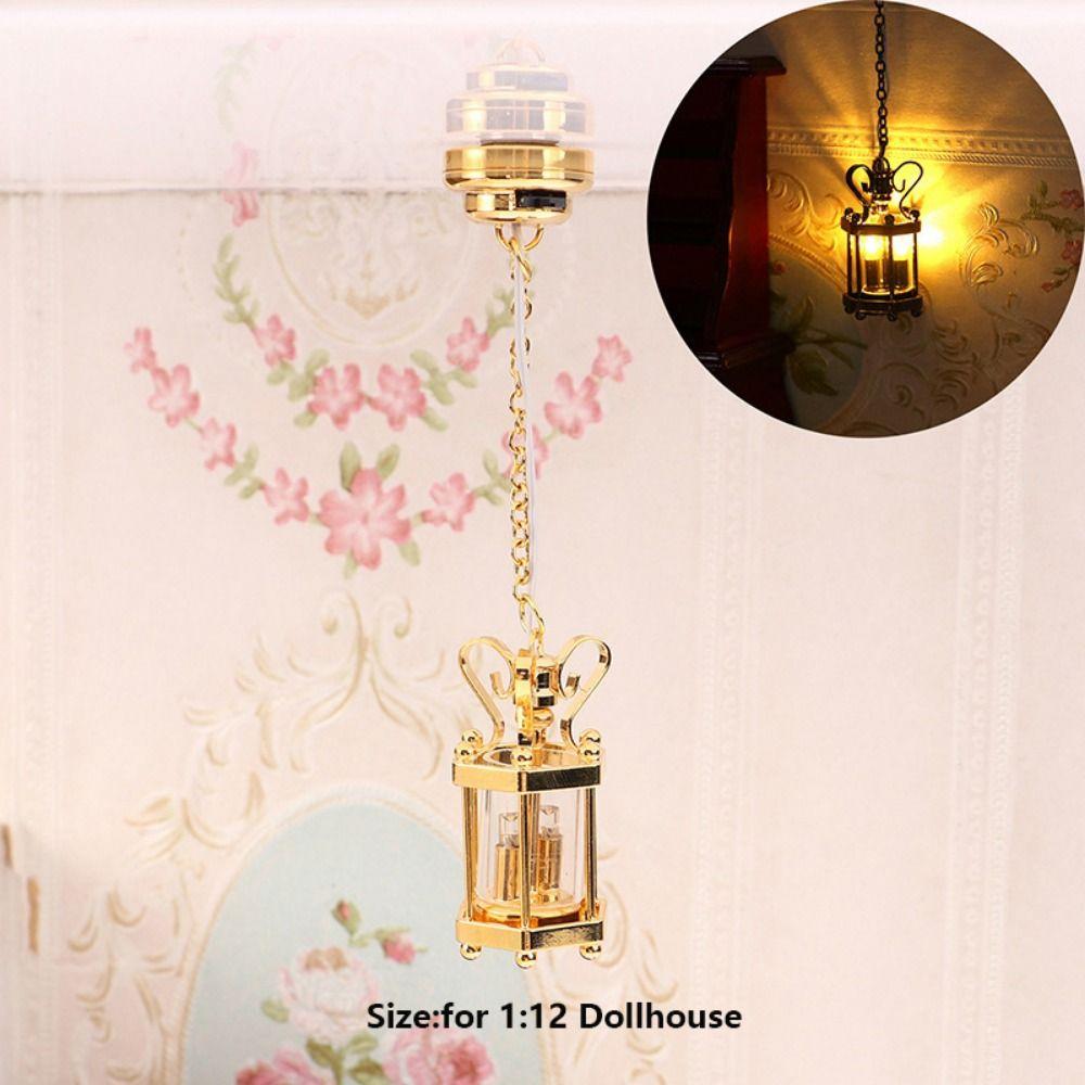 1:12 Dollhouse Colored Glass Lamp 10 Styles Ceiling Lamp Chandelier Doll House Accessories