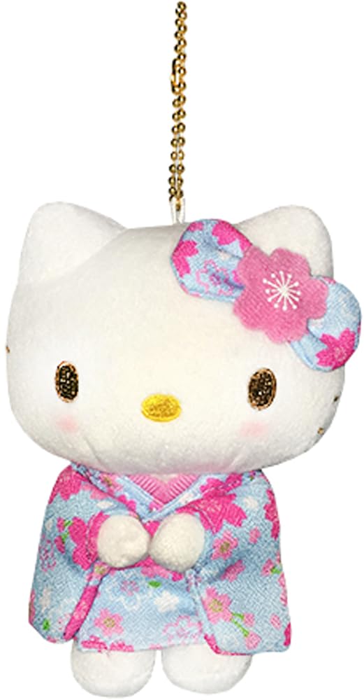 Sanrio Hello Kitty Sakura Kimono Series Light Blue Mascot by Nakajima Corporation 098474-17