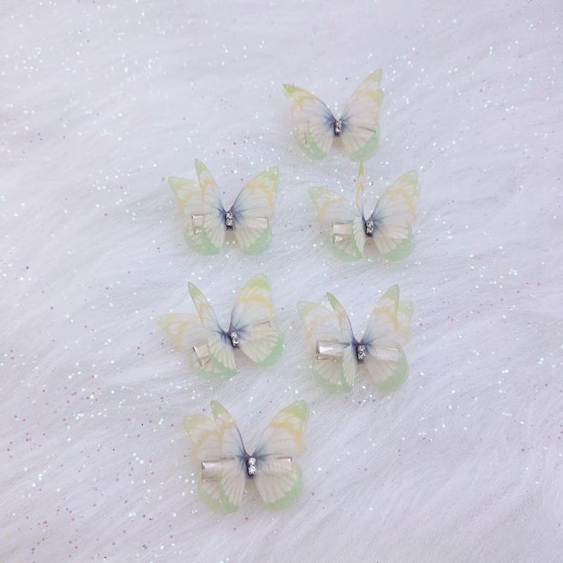 New Cute Princess Mesh Double-layer Butterfly Lovely Girls Hairpins Children Headwear Hairgrip Hair Clips Hair Accessories