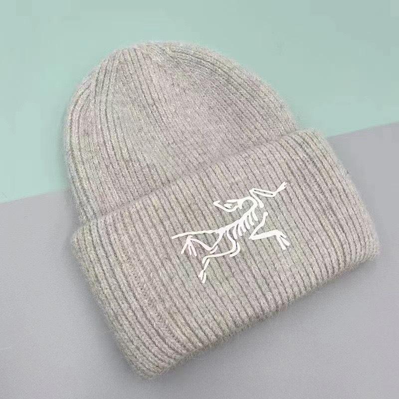 

Шапка из кроличьего пуха, теплая, для холодной погоды, модная и универсальная, осенне-зимняя, вязаная шапка-пуловер, мужская и женская, ветрозащитная шерстяная шапка M（56-58cm）