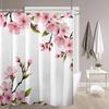 Charming Pink Cherry Blossom Shower Curtain For A Nature-Inspired, Elegant, And Serene Bathroom Decor With Floral Design