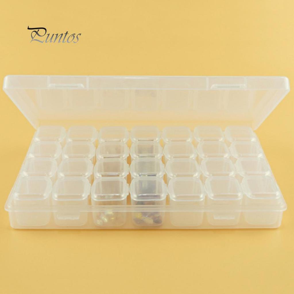 Compartment Art 28 Transparent Nail Rhinestone Jewelry Decorations Storage Box