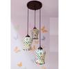 Classical Hanging Glass Mosaic Multi 3 Light Chandelier Pendants Ceiling Lamp (Multi Mosaic)