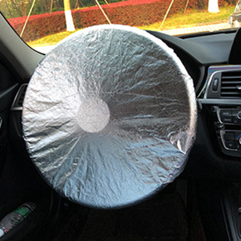 Car Steering Wheel Sun Block Silver Coated Cloth Sun Shade Cover Auto Steering Wheel Sheath Sunscreen Insulation Accessories NEW