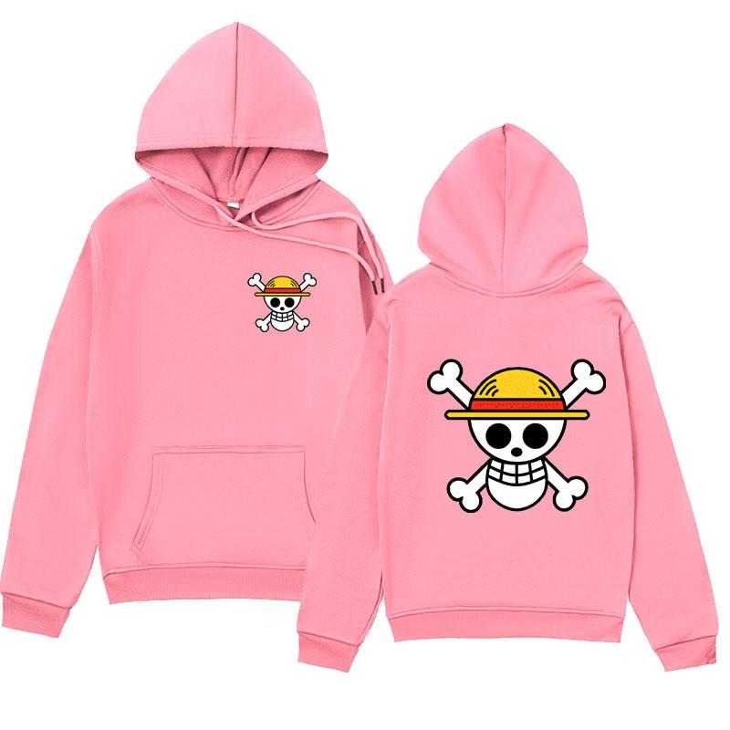 Mens Oversized Hoodie With Anime One Piece Print Casual Streetwear Loose Fit Cotton Sweatshirt Winter