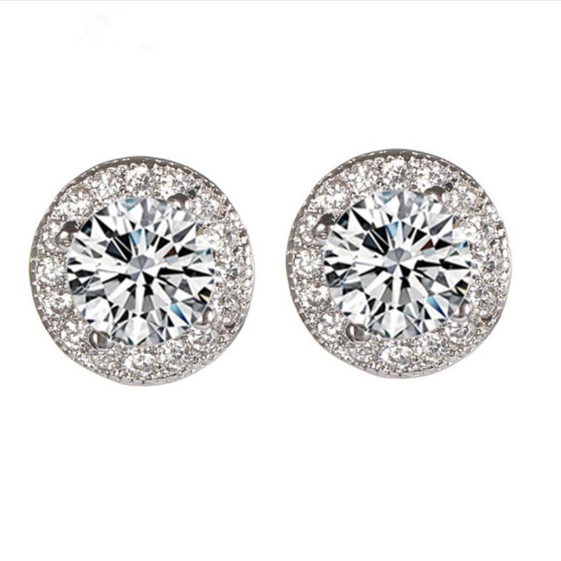 Trendige 925er Sterling Silber Nadelohrringe für Herren Schmuck Charmante Kristall Schwarze Ohrringe Männliche Piercing Accessoires
