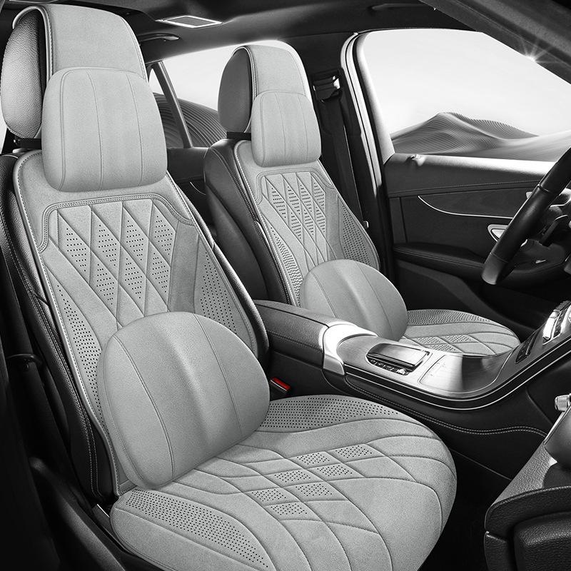 Universal Suede Car Seat Cushion for All Seasons - Fits SUVs, Sedans, and Pickup Trucks