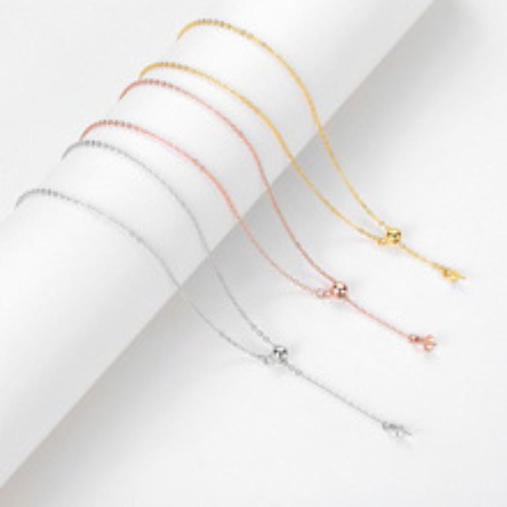 Women S925 Pure Silver Needle Style Universal Beaded Bracelet Adjustable Design