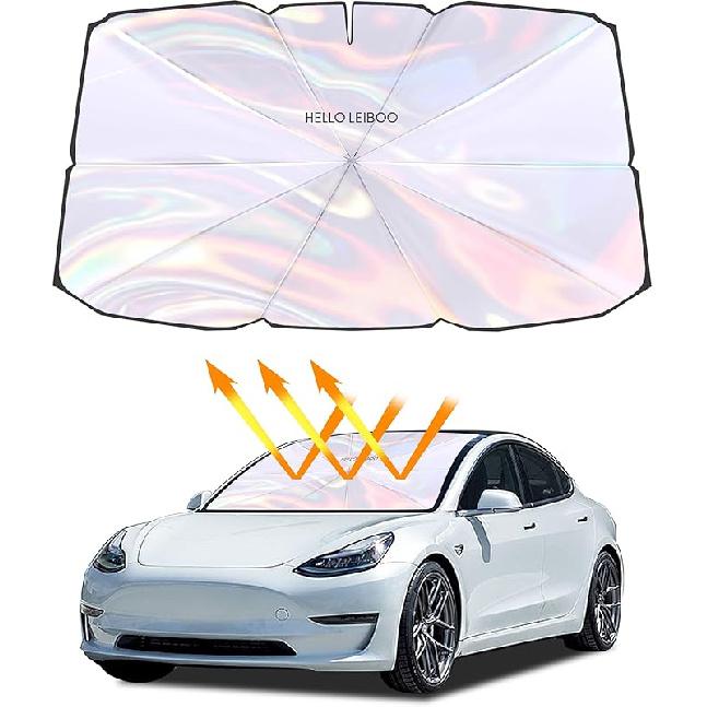 Helloleiboo Car Windshield Sun Shade UV Rays And Heat Sun Visor Protector Foldable Reflector Windshields Umbrella