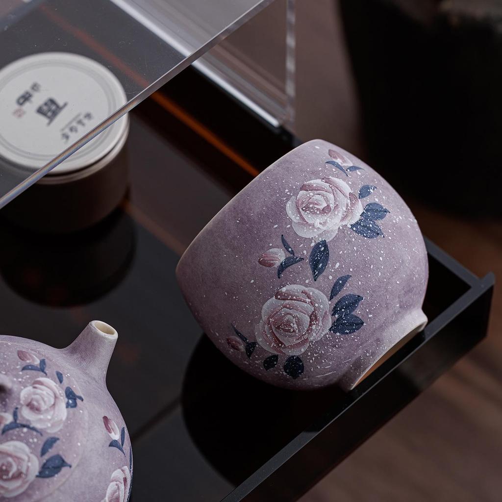 Handmade High-End Ceramic Rose Douli Tea Cup for Kung Fu Tea