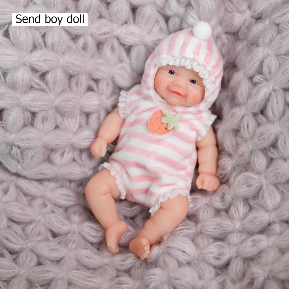 Lovely15cm Solid Silicone Rebirth Doll Vivienne Stretchable Soft Skin Newborn Doll Vivid Facial Expression Simulation Baby Dolls for Kids Xmas Present