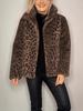 2024 Winter Women's Fashion Leopard Print Faux Fur Coat with Lapel 