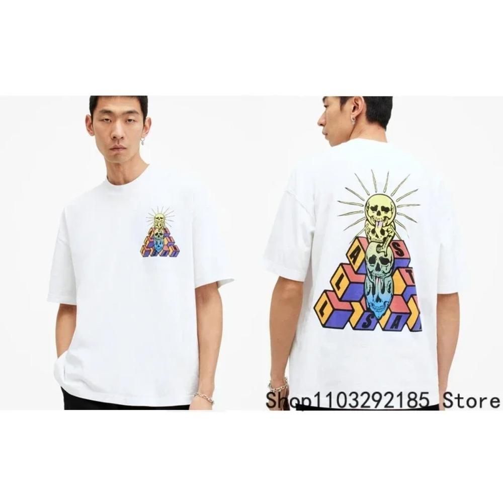 Summer Fashion New Short Sleeved T-shirt Street Simple Creative Chest Letter Printed Top for Men and Women Halloween T-shirt