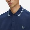 Fred Perry [M3636] Long Sleeve Twin Tip Fred Perry Shirt - Dark Air Force/Light Ice/Bayleaf Afpm2533636-Z47
