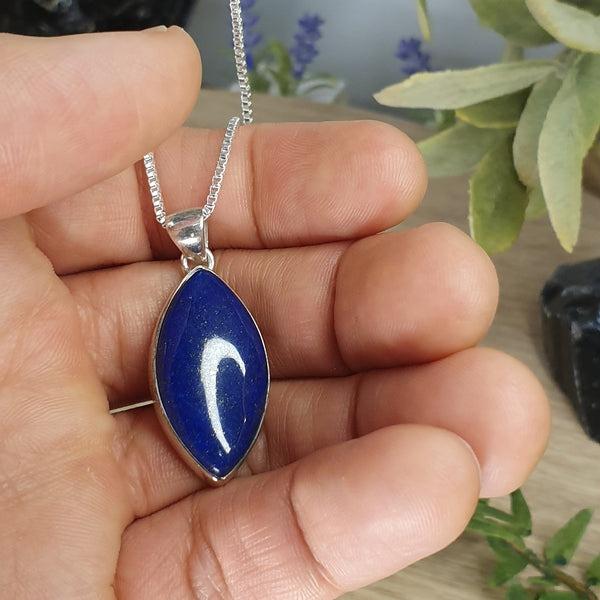 

Подвеска ручной работы из стерлингового серебра 925 пробы с драгоценным камнем лазурит, эффектный женский кулон, подарок для нее. синий
