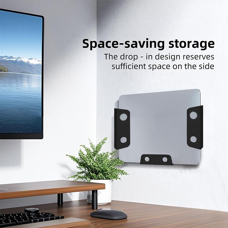 

Under Table Laptop Holder Portable Notebook Storage Bracket Stand Mount Desktop Organizer With Anti-Scratch Silicone Pad