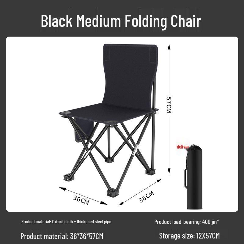 Chaise de Camping Pliante Portable d'Extérieur avec Logo Personnalisé - Parfaite pour la Pêche, le Croquis et les Sorties Printanières