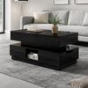 Coffee Table High-Gloss Height-Adjustable with Storage Space LED Lighting Socket Lift-Top Living Room Table Drawers Storage