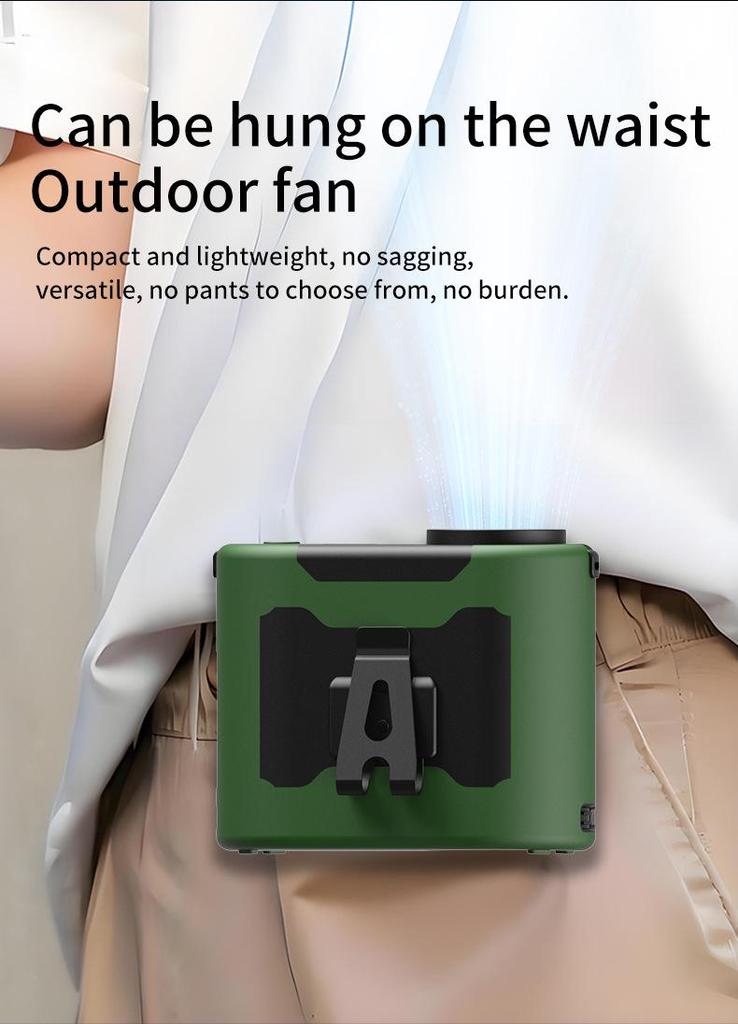 Customizable 10,000mAh Waist-Mounted Fan