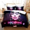 Pop Music Legend Style Duvet Cover + 2 Pillowcases, Madonna Printed Bedding Set Soft Material Holiday Birthday Gift