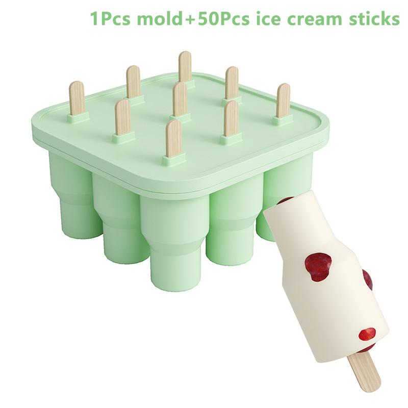 

Форма для сорбета-эскимо, пищевая, бытовая, для приготовления эскимо, замороженный контейнер для льда, абразивные инструменты с крышкой, артефакт для домашнего мороженого зелёный